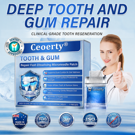 Your Smile🦷Ceoerty® Tooth & Gum Repair Fast-Dissolving Microneedle Patch✨ (𝟓-𝐢𝐧-𝟏 💎 𝐑𝐞𝐛𝐮𝐢𝐥𝐝 𝐄𝐧𝐚𝐦𝐞𝐥 & 𝐃𝐞𝐧𝐭𝐢𝐧 • 𝐒𝐭𝐫𝐞𝐧𝐠𝐭𝐡𝐞𝐧 𝐆𝐮𝐦𝐬 • 𝐄𝐫𝐚𝐝𝐢𝐜𝐚𝐭𝐞 𝐓𝐚𝐫𝐭𝐚𝐫 & 𝐎𝐝𝐨𝐫 • 𝐖𝐡𝐢𝐭𝐞𝐧𝐢𝐧𝐠 • 𝐒𝐭𝐨𝐩 𝐓𝐨𝐨𝐭𝐡 𝐒𝐞𝐧𝐬𝐢𝐭𝐢𝐯𝐢𝐭𝐲)